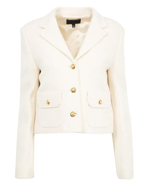 Nili Lotan Natural Soren-Button Tweed Jacket