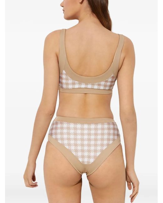 Beach Riot Natural Isle Houndstooth Button Bikini Bottoms