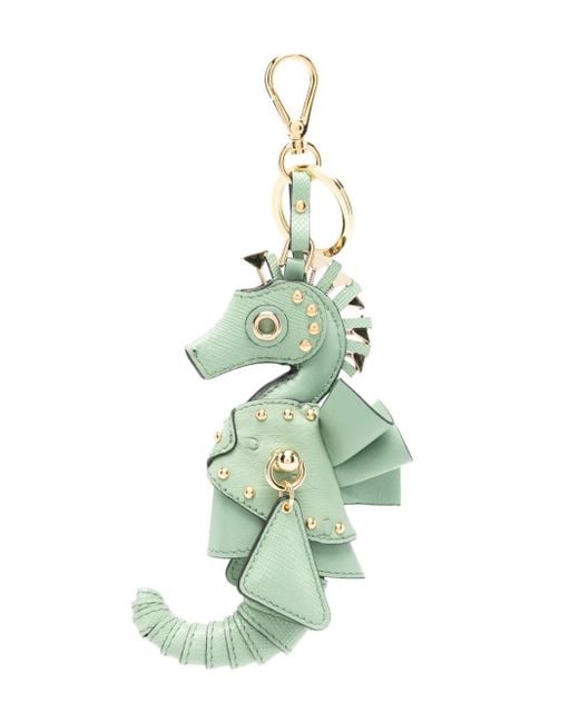 Prada Green Seahorse Keychain