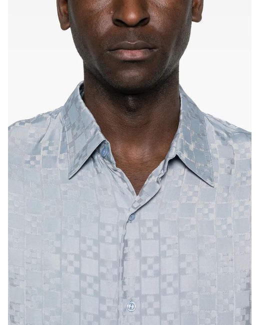 Sandro Gray Square Cross Loose-Fit Shirt for men