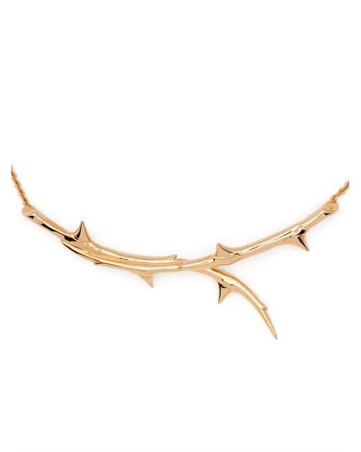 Shaun Leane White Rose Thorn Horizontal Necklace