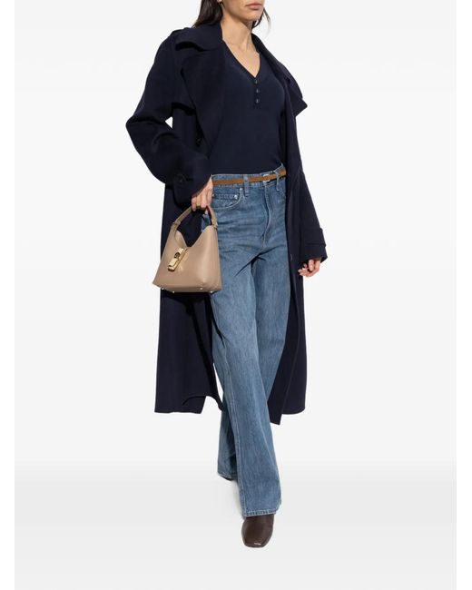 Paul Smith Blue Button Ribbed Top