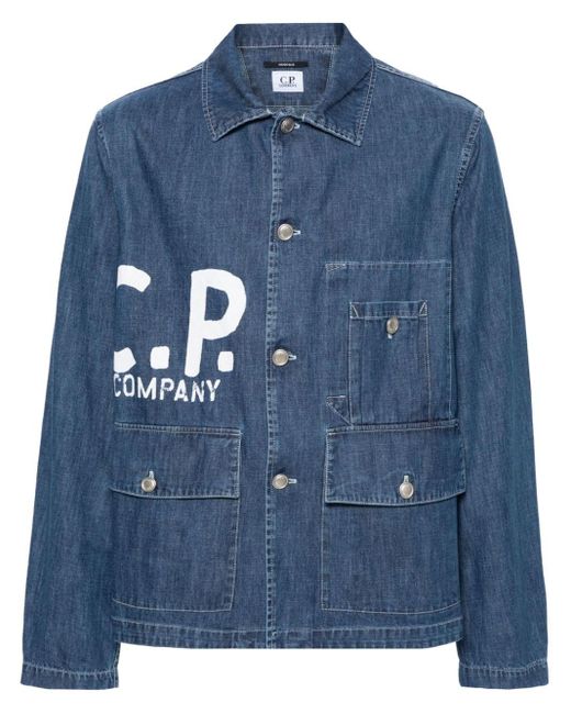 C P Company Jeansjacke mit Logo-Print in Blue für Herren