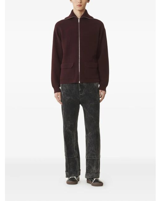 Lanvin Purple Zip-Fastening Cashmere Cardigan for men