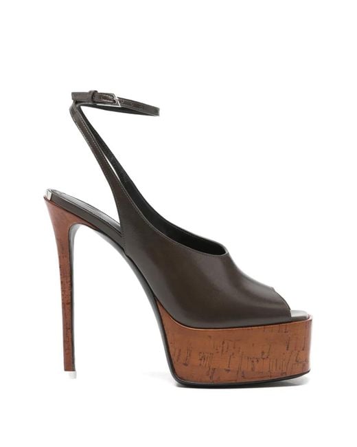 The Attico Brown Ornella Platform Sandals