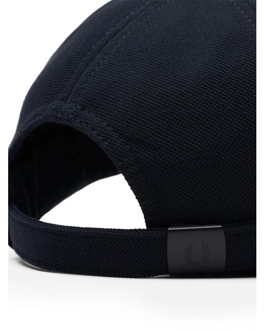 Fred Perry Blue Embroidered-Logo Cap