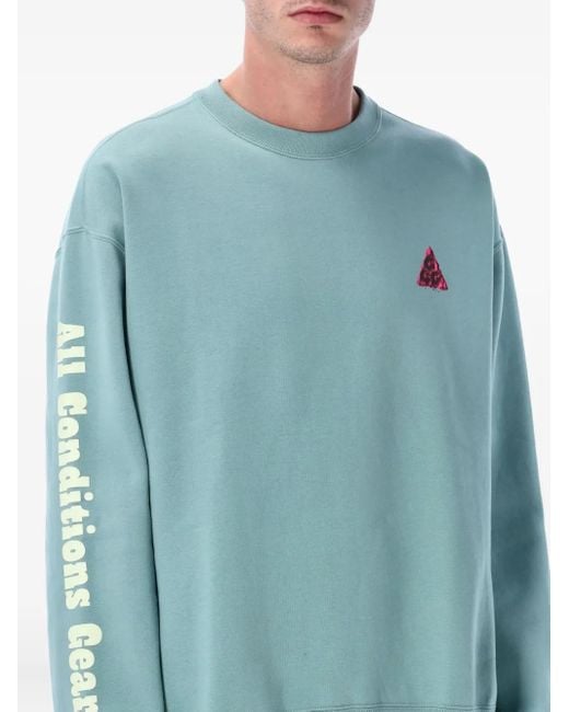 Nike Blue Graphic Crew-Neck Sweatshirt for men