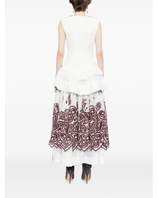 ALÉMAIS White Smocked Embroidered Dress