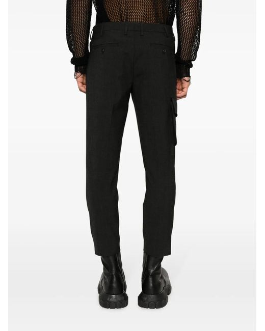 Neil Barrett Black Cropped Tapered-Leg Trousers for men