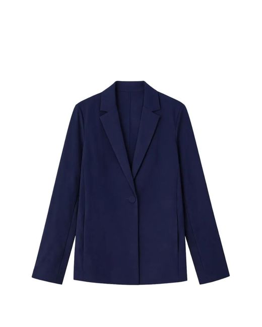 Maliparmi Blue Single-Breasted Notched-Lapels Blazer