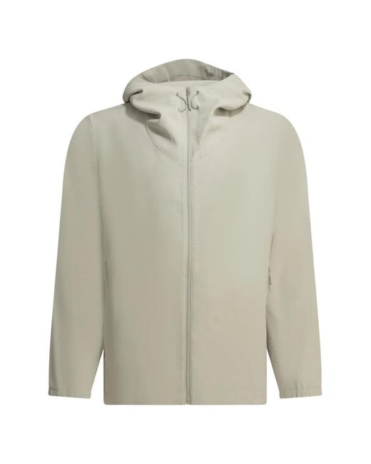 Goldwin White Zip-Up Drawstring Hood Jacket for men