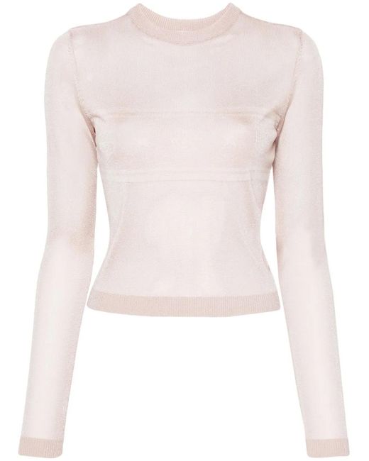 Chiara Ferragni Pink Maxi Logomania Fine-Knit Jumper