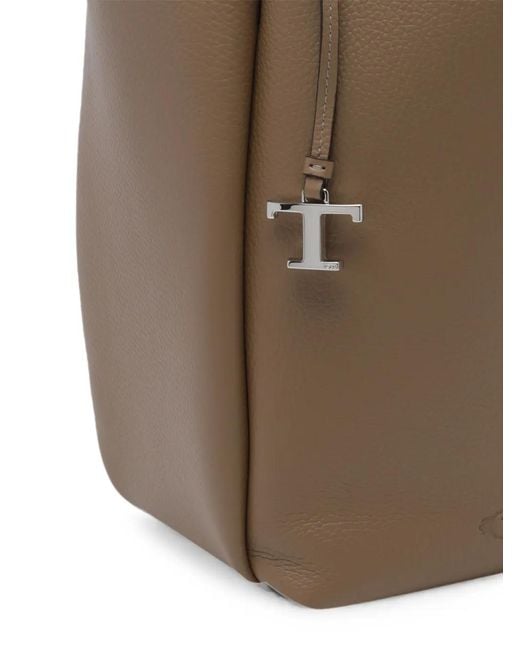 Tod's Brown Small Leather Bucket Bag