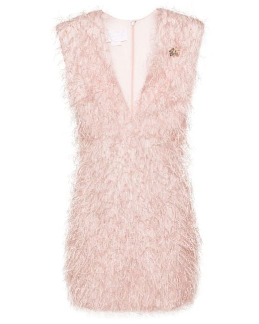 Robe courte à détail de broche Genny en coloris Pink