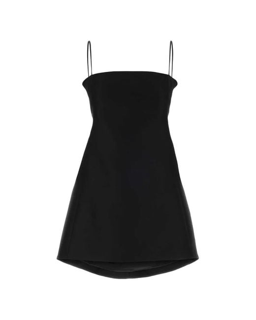 Balenciaga Black Spaghetti-Strap Flared Mini Dress