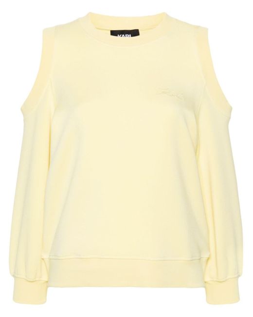 Karl Lagerfeld Yellow Cold-shoulder Sweatshirt
