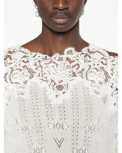 Ermanno Scervino White Embroidered Top