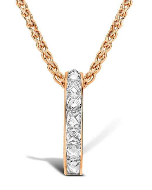 Pragnell Metallic 18Kt Rose Diamond Bar Rockchic Pendant
