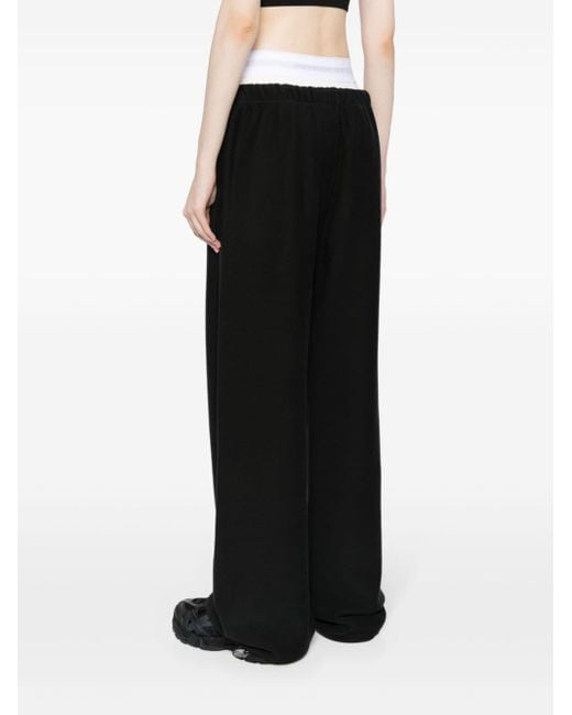 Pantalon de jogging en coton à design superposé Alexander Wang en coloris Black