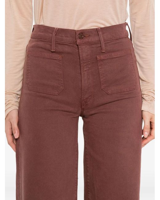 Mother Red Patch-Pockets Jeans
