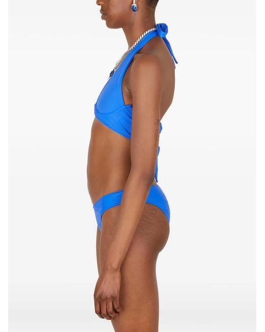 DI PETSA Blue Nymph Self-Tie Halterneck Bikini