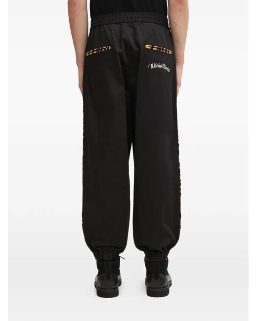 Wacko Maria Black Drawstring Track Pants for men