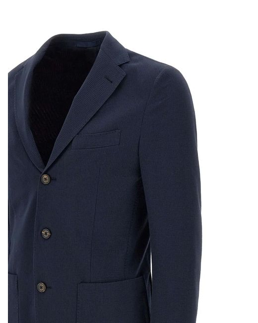 Eleventy Blue Single-Breasted Blazer for men