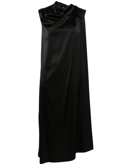 Christian Wijnants Dinari Midi-jurk Met Gedrapeerd Detail in het Black