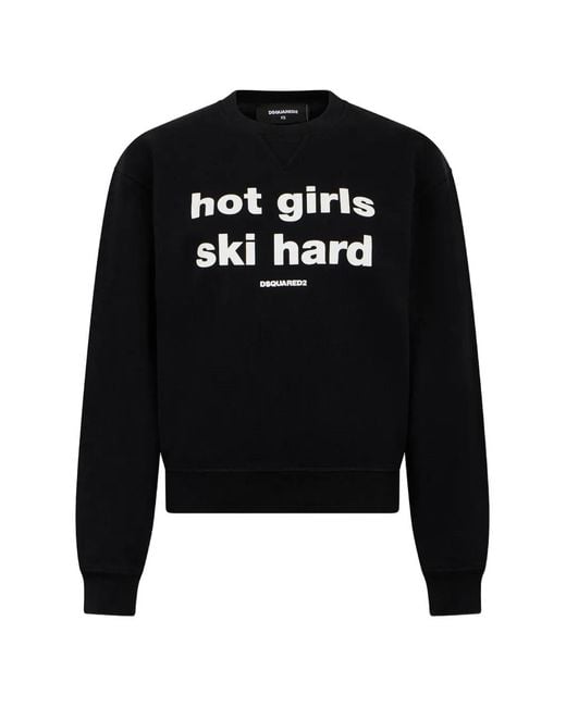 DSquared² Black Upside-Down Pullover Mit Slogan-Print
