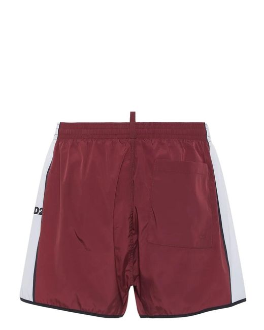 DSquared² Purple Maple-Leaf Swim Shorts for men