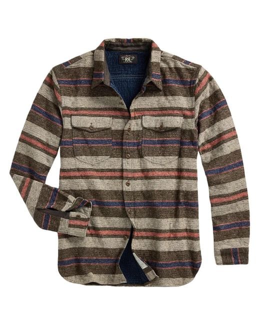RRL Gray Preston Shirt for men