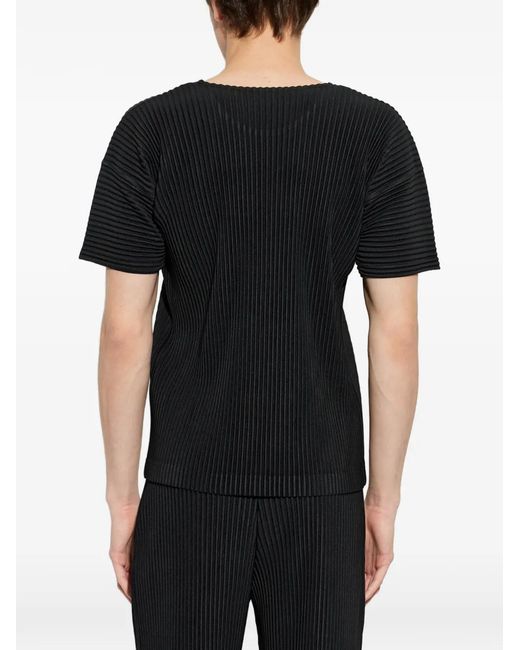 Homme Plissé Issey Miyake Black T-Shirt À Design Plissé for men