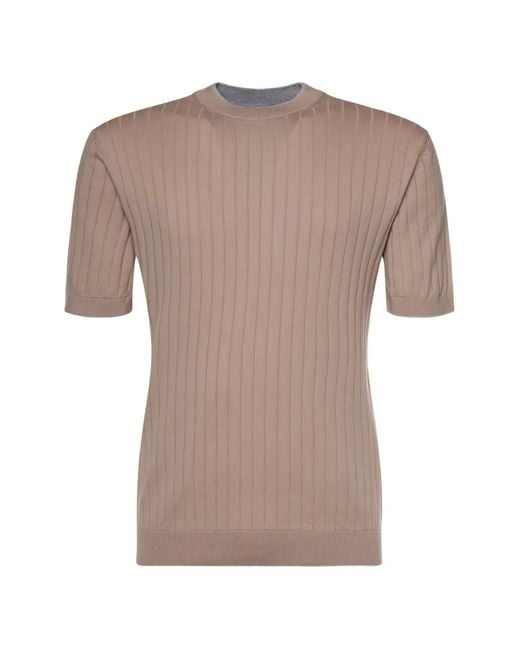 Eleventy Brown Cotton T-Shirt for men