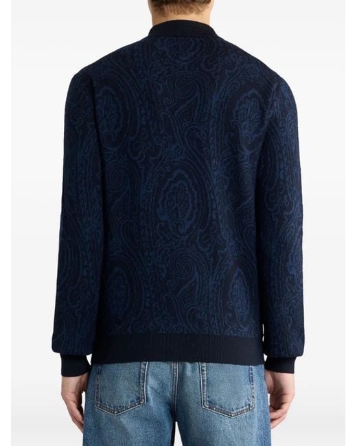 Etro Blue Polo-Style Sweater for men