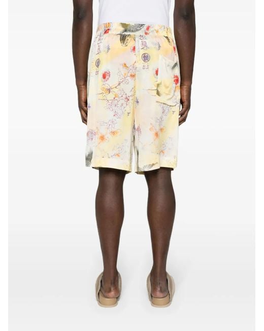 Laneus Shorts Met Print in het White voor heren
