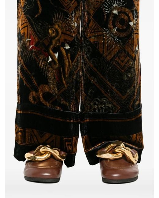 Pierre Louis Mascia Black Kanpur Dragon-Print Trousers