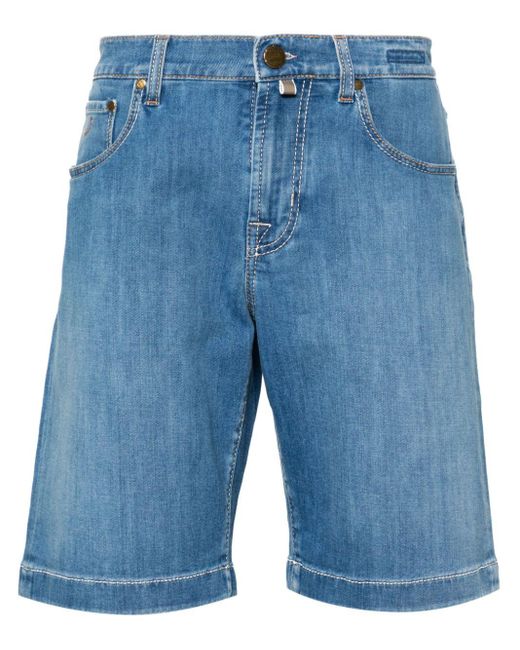 Jacob Cohen Blue Mid-rise Denim Shorts for men