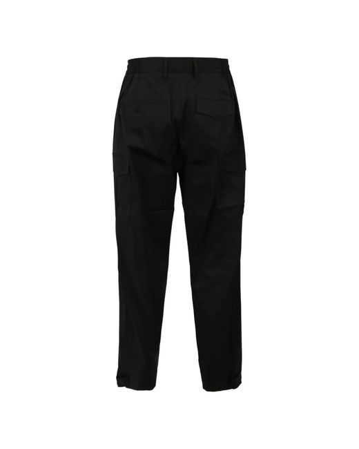 Gcds Black Logo-Patch Cargo Pants for men