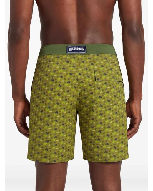 Vilebrequin Green Turtle-Pattern Swim Shorts for men