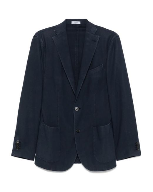 メンズ Boglioli シングルジャケット Blue