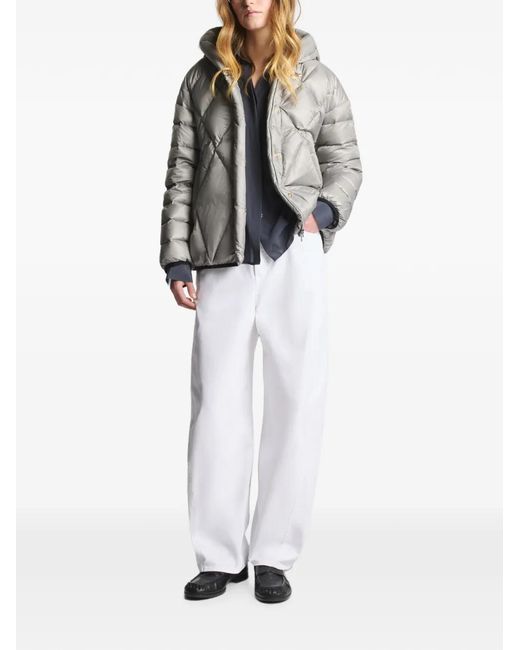 Fay Gray Argyle Quilted Hooded Jacket