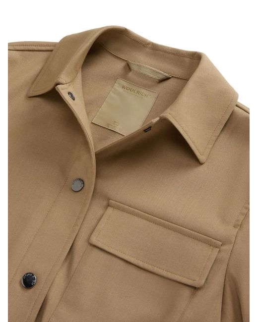 Camisa Con Bolsillo Con Cordones Woolrich de color Natural