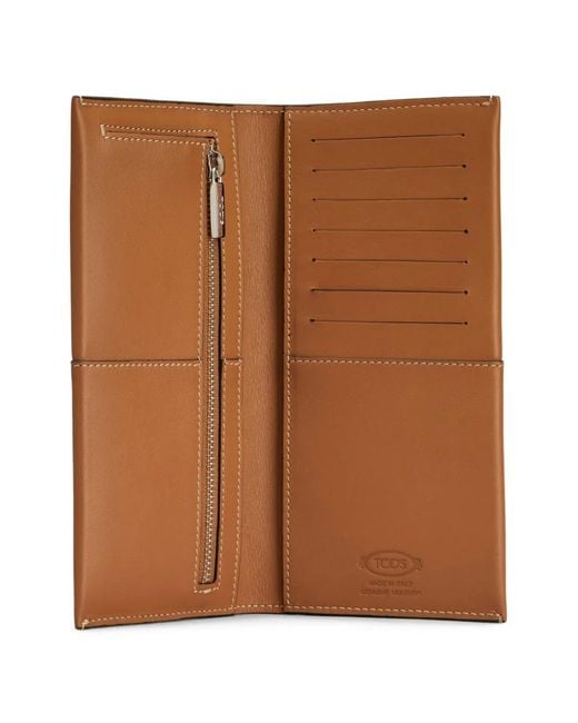 Tod's Brown Vertical Leather Wallet for men