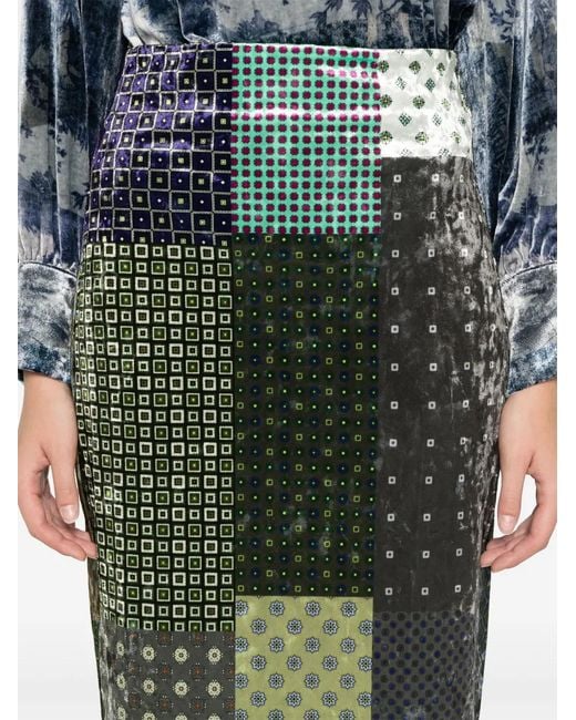 Pierre Louis Mascia Green Ranat Midi Skirt