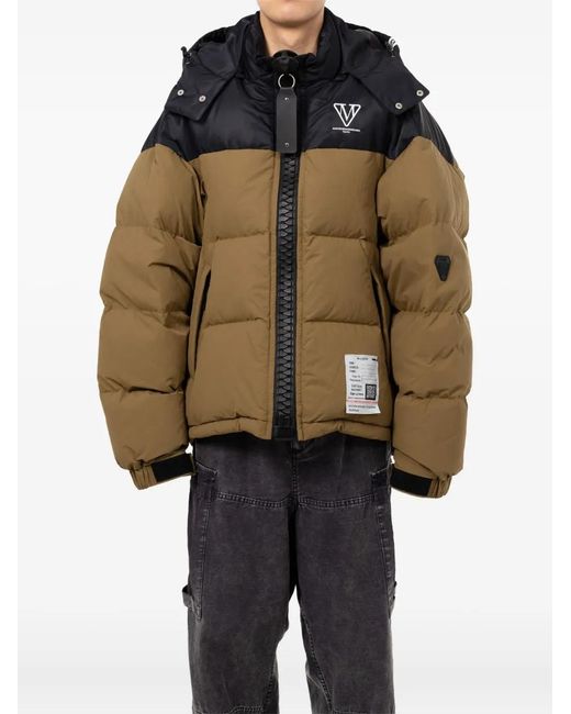 Maison Mihara Yasuhiro Brown Two-tone Hooded Down Jacket for men