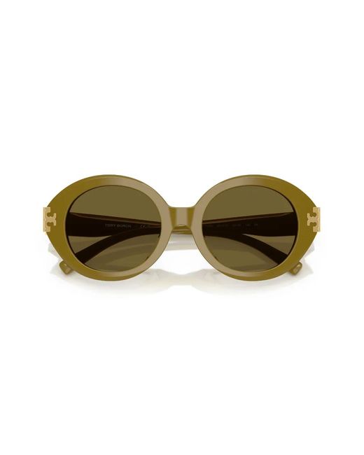 Tory Burch Green Round-Frame Sunglasses
