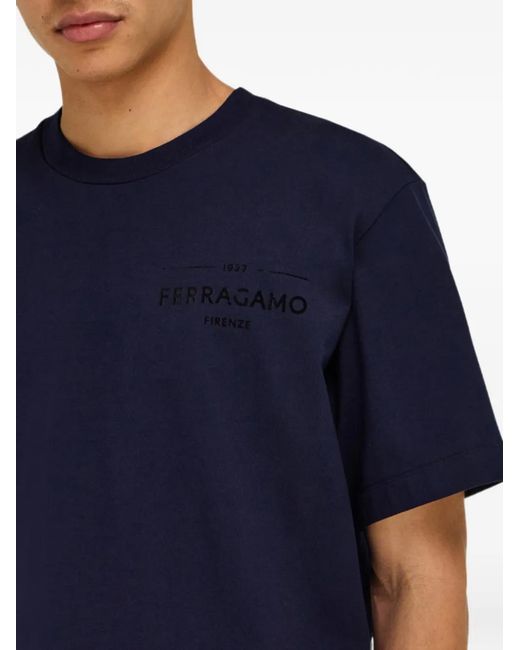 Ferragamo Blue Logo T-Shirt for men
