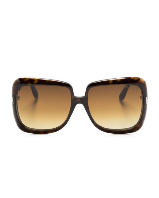 Tom Ford Lorelai Sonnenbrille mit Oversized-Gestell in Brown für Herren