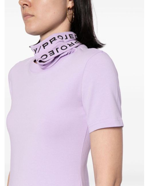 Y. Project Purple Logo-print collar jersey T-shirt
