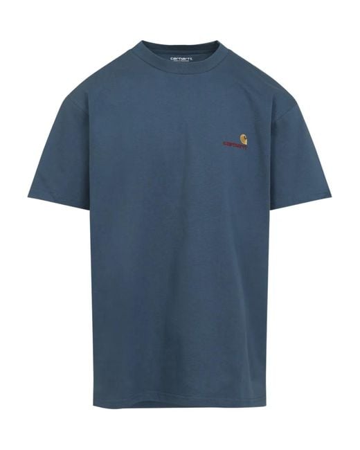Carhartt Blue American Script Embroidered T-Shirt for men